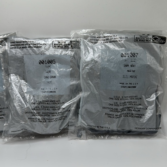Silkies knee hi’s lot of three bags of nylon knee hi’s blue dark brown color - Picture 7 of 7